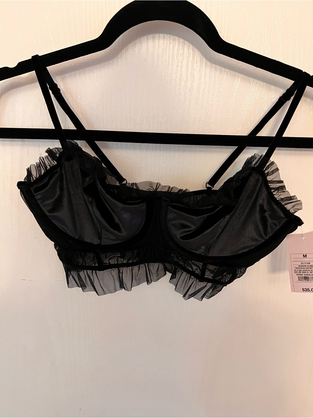 Auden Black Sheer Ruffle Bralette - Picture 3 of 4